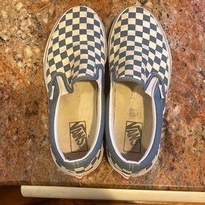 Vans checkered slip one, blue and white